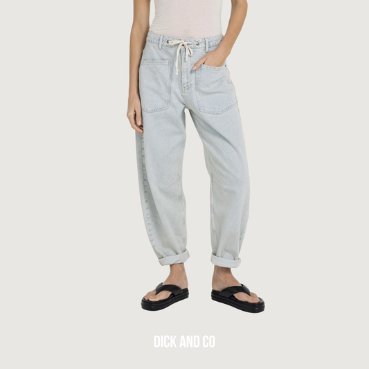 YAYA Gekleurde denim met koordsluiting broek in de kleur blauw (light denim)