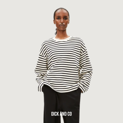 ARMED ANGELS Frankaa Maarlen Stripe sweater in de kleur zwart (undyed-black)