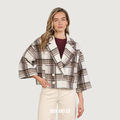NUKUS Danique Jacket jas in de kleur beige (offwhite/taupe)