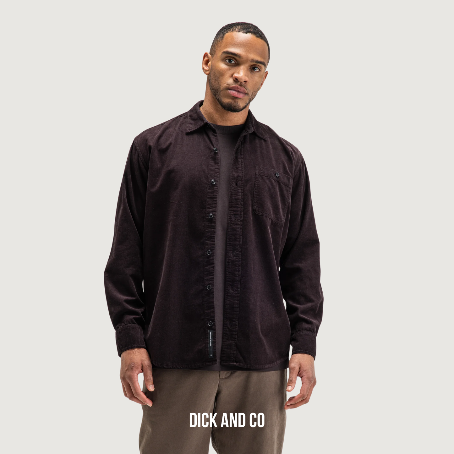 BUTCHER OF BLUE Huxley Cord shirt overhemd in de kleur bruin (topaz brown)