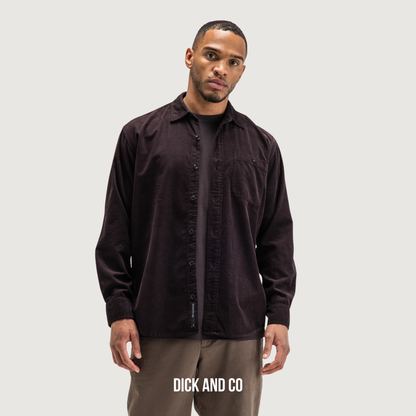 BUTCHER OF BLUE Huxley Cord shirt overhemd in de kleur bruin (topaz brown)
