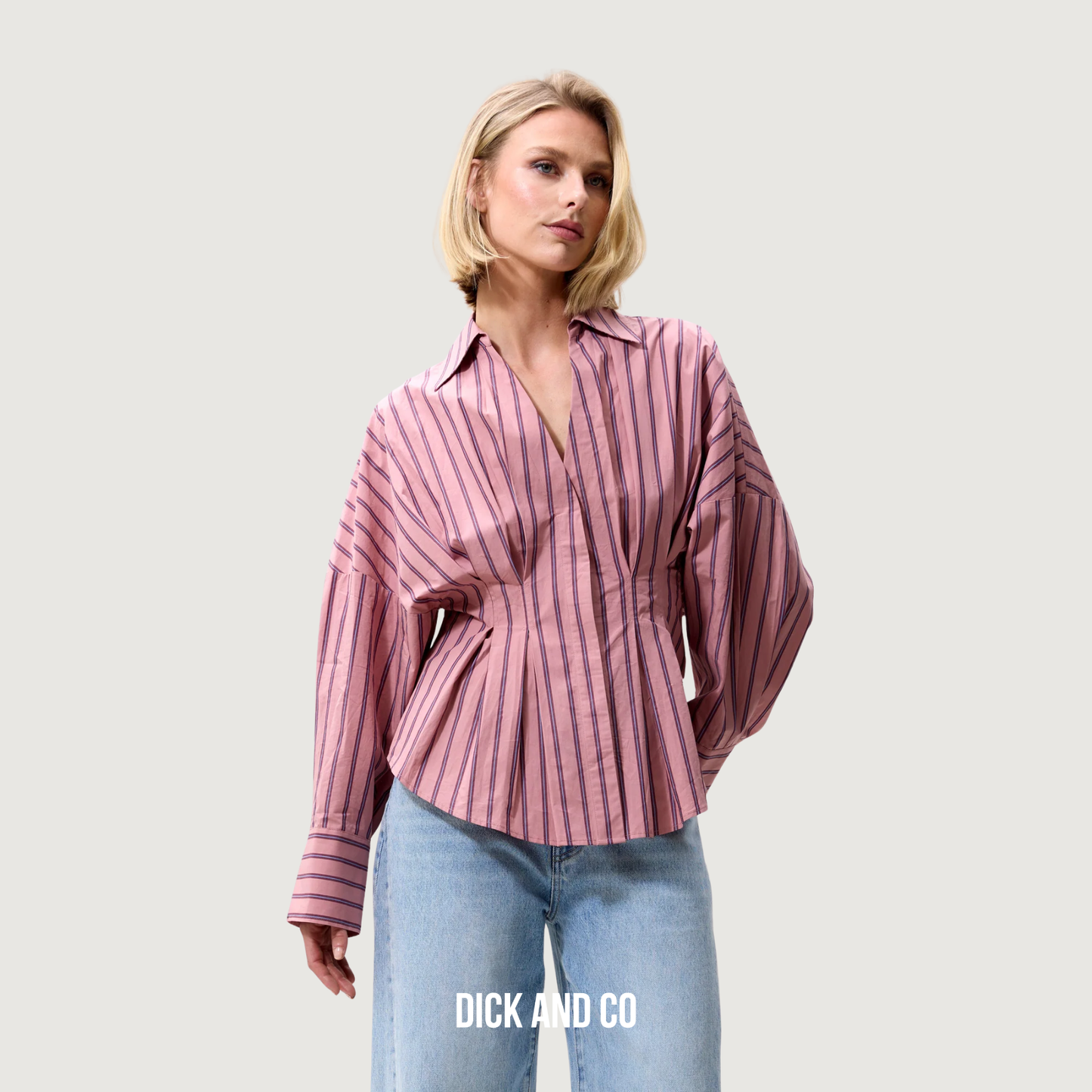 CATWALK JUNKIE Blouse with waist pleats in de kleur roze (pink sky)