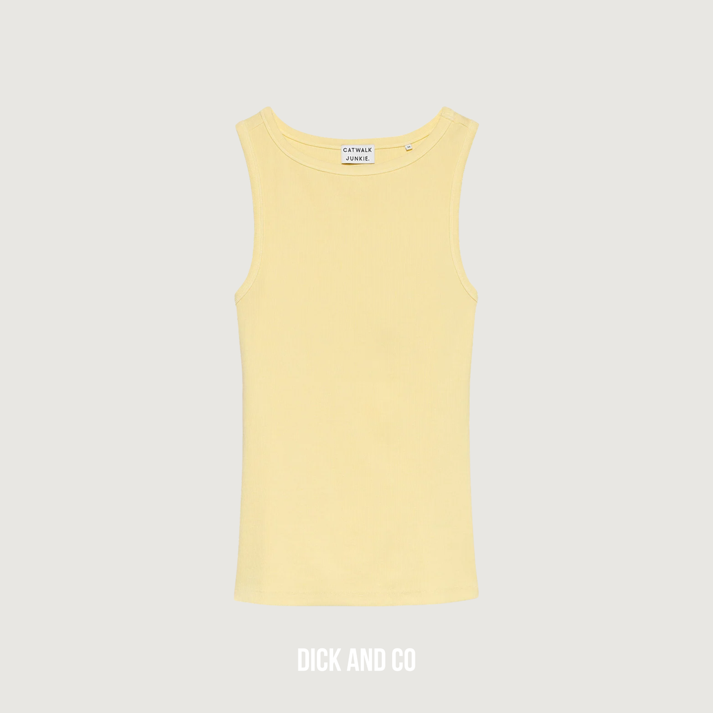 CATWALK JUNKIE Classic rib singlet tanktop in de kleur geel (mellow yellow)