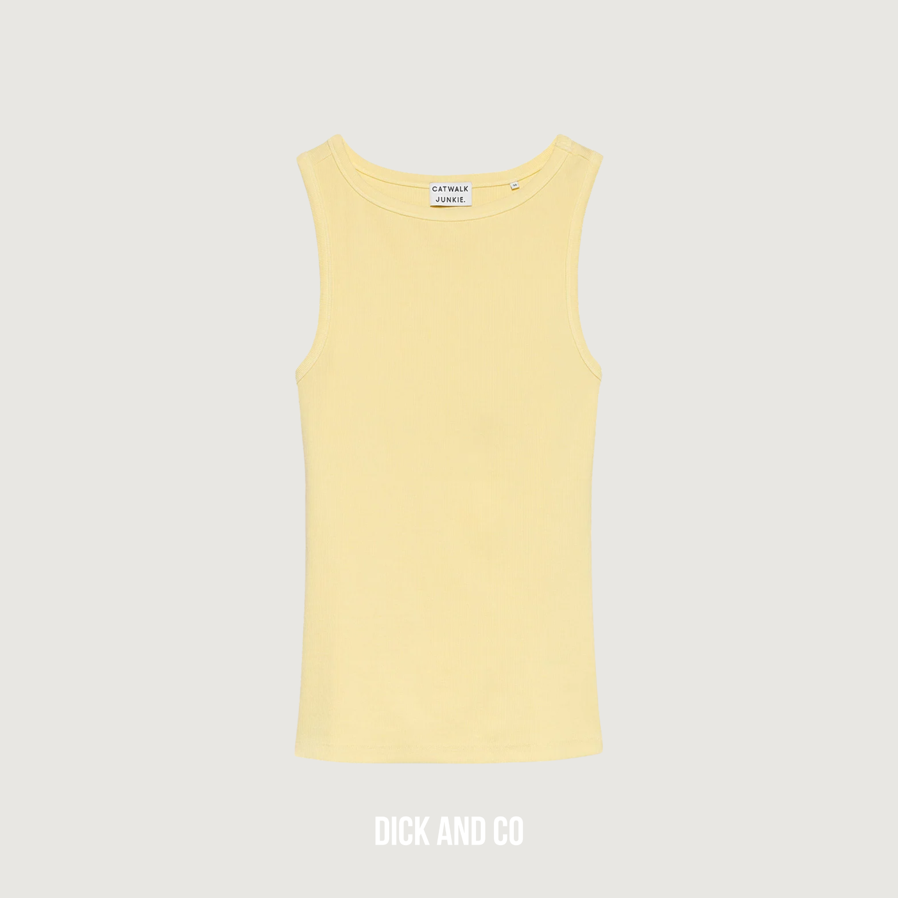 CATWALK JUNKIE Classic rib singlet tanktop in de kleur geel (mellow yellow)