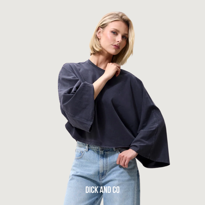 CATWALK JUNKIE Cape long sleeve longsleeve in de kleur grijs (dark grey)