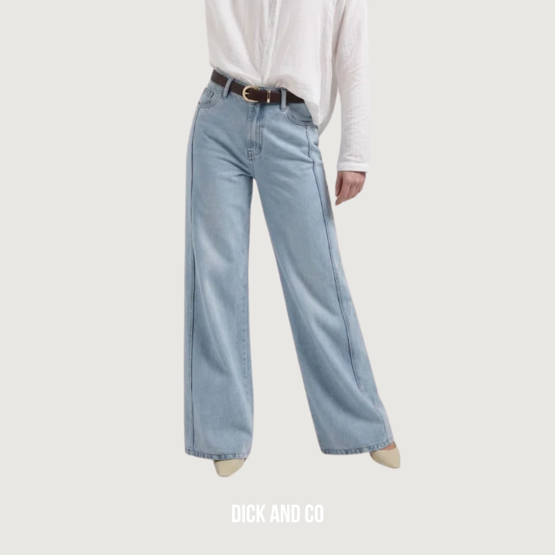 FLORÈZ Riley Wide Leg broek in de kleur blauw (bleached denim)