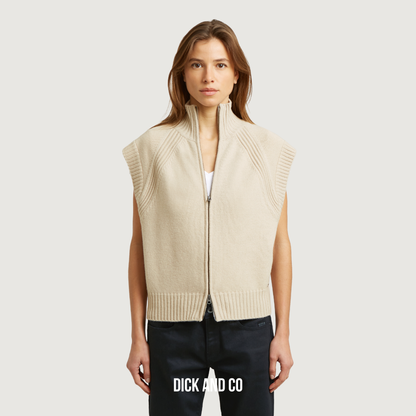 Heavy Moto Zip Vest Knit