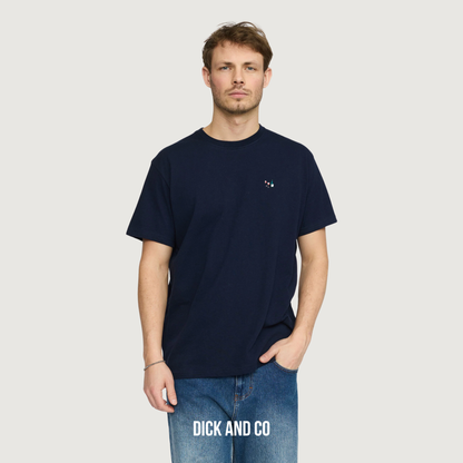 RVLT Application t-shirt in de kleur blauw (navy-melange)