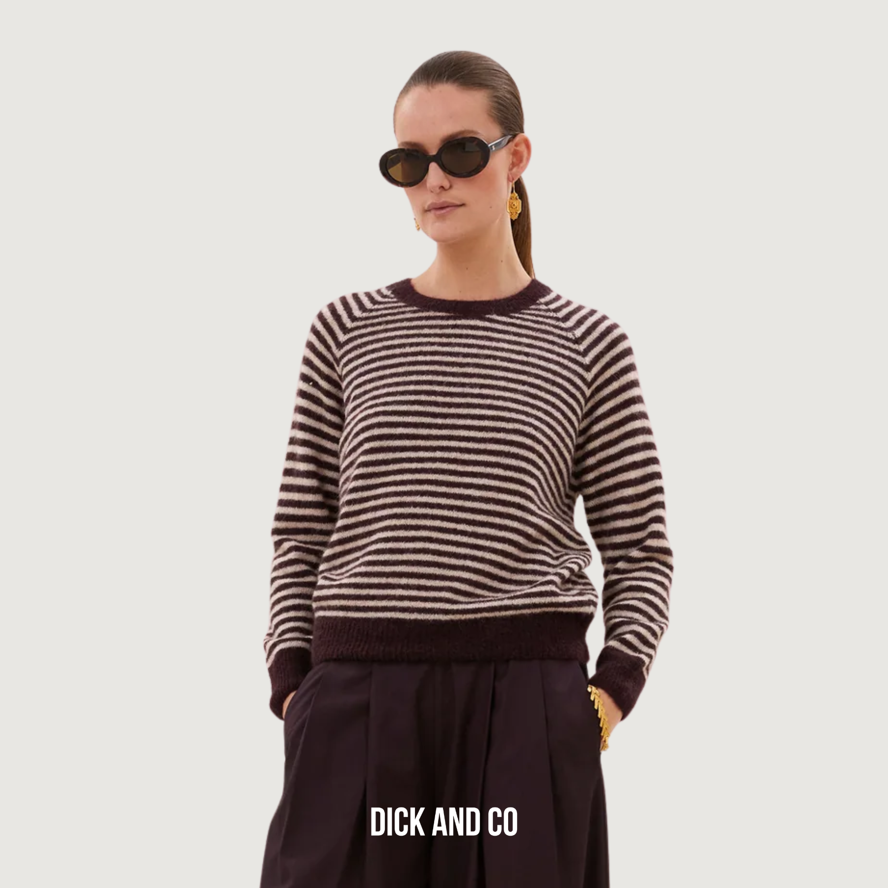 BY-BAR Sally Stripe Pullover in de kleur rood (burgundy crush stripe)