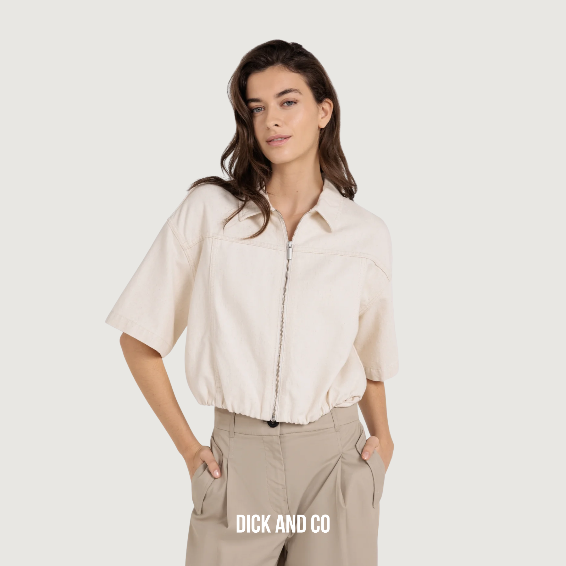 YAYA Losvallend jack in de kleur beige (cloud creme white)