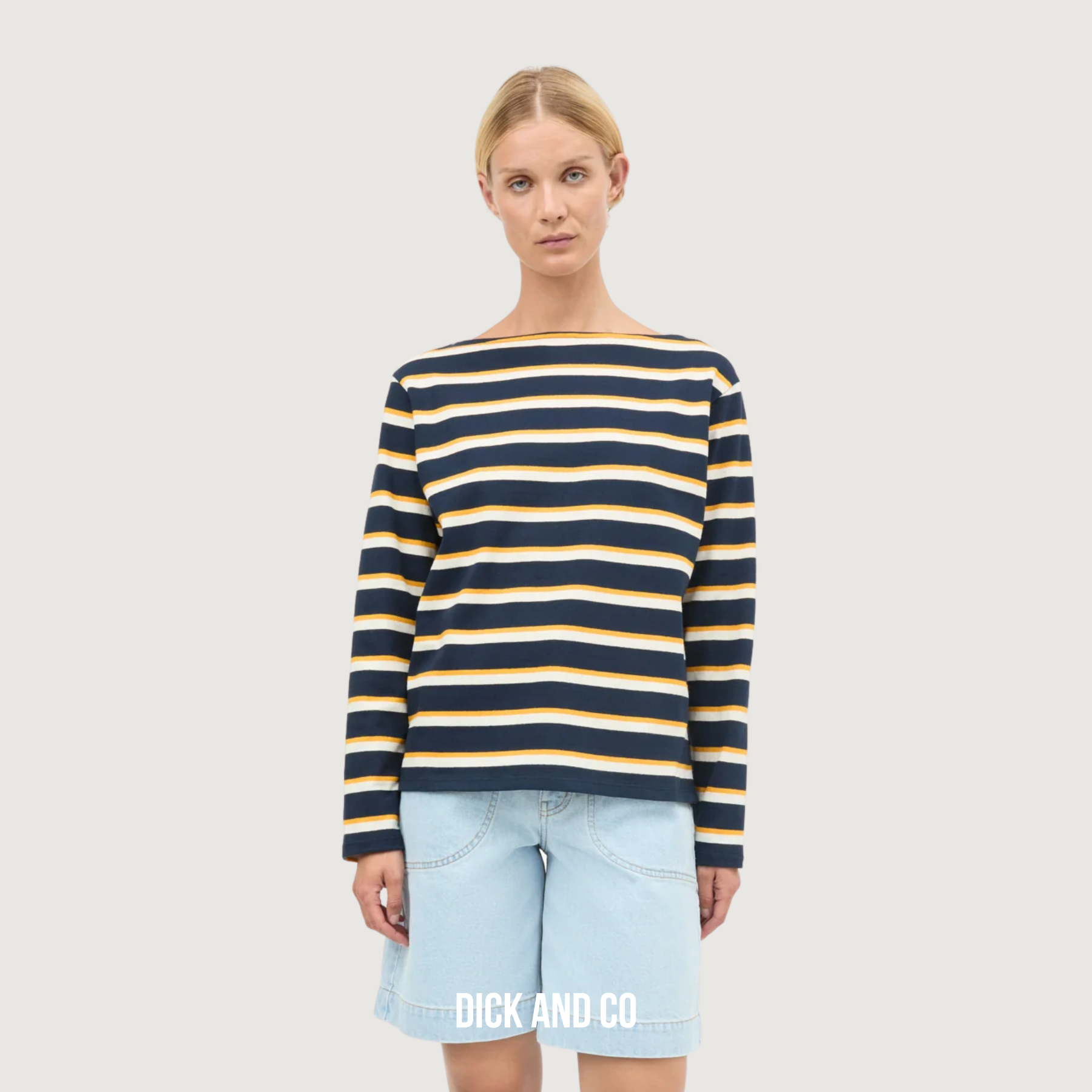 MADS NORGAARD Pablo Gabi Tee LS t-shirt in de kleur blauw (sky captain/vanilla ice)