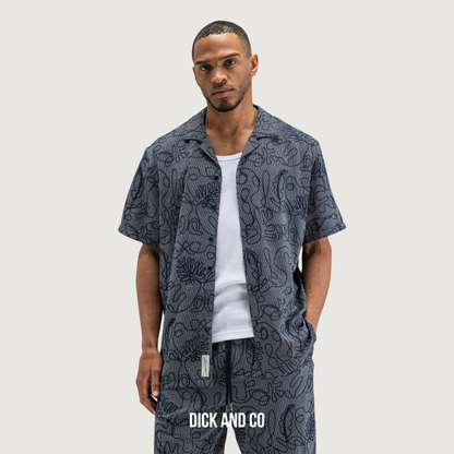 BUTCHER OF BLUE Alex Resort Embro shirt SS in de kleur blauw (alaska blue)