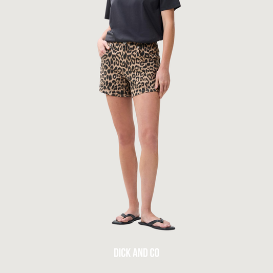 CATWALK JUNKIE Leopard short with elastic waistband in de kleur bruin (grey morn)
