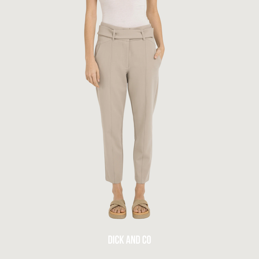 YAYA Pantalon met hoge taille en ceintuur broek in de kleur beige (crockery brown)