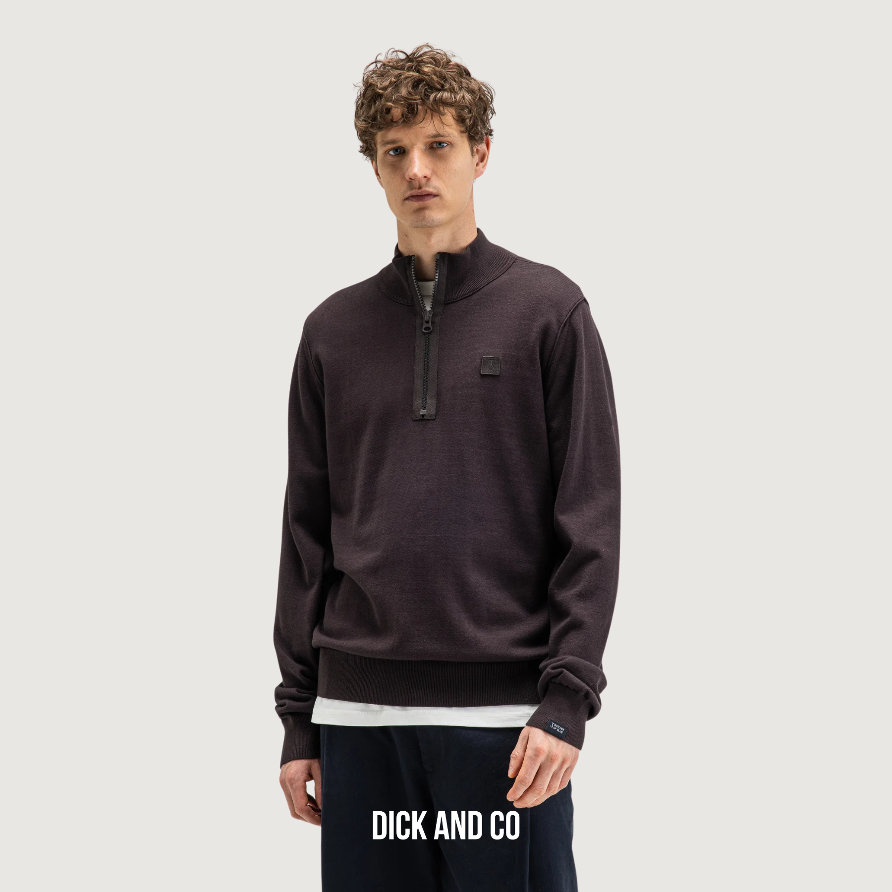 BUTCHER OF BLUE Clifden Co Half Zip sweater in de kleur bruin (topaz brown)