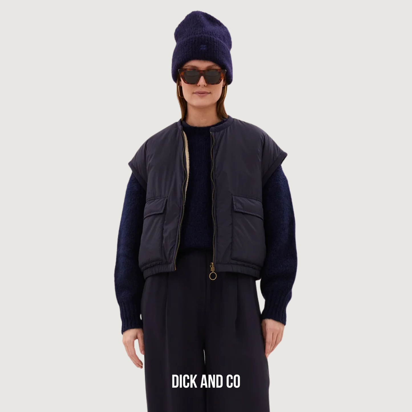 BY-BAR Gio sleeveless jacket gilet in de kleur blauw (midnight)
