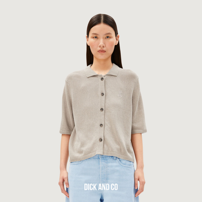ARMED ANGELS Linnenmix Vest Met Korte Mouwen strick in de kleur beige (sandstone)