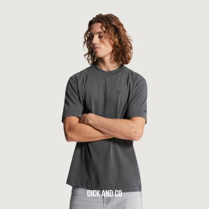 CAST IRON T-shirt van jersey met artwork op de rug in de kleur grijs (turbulence)
