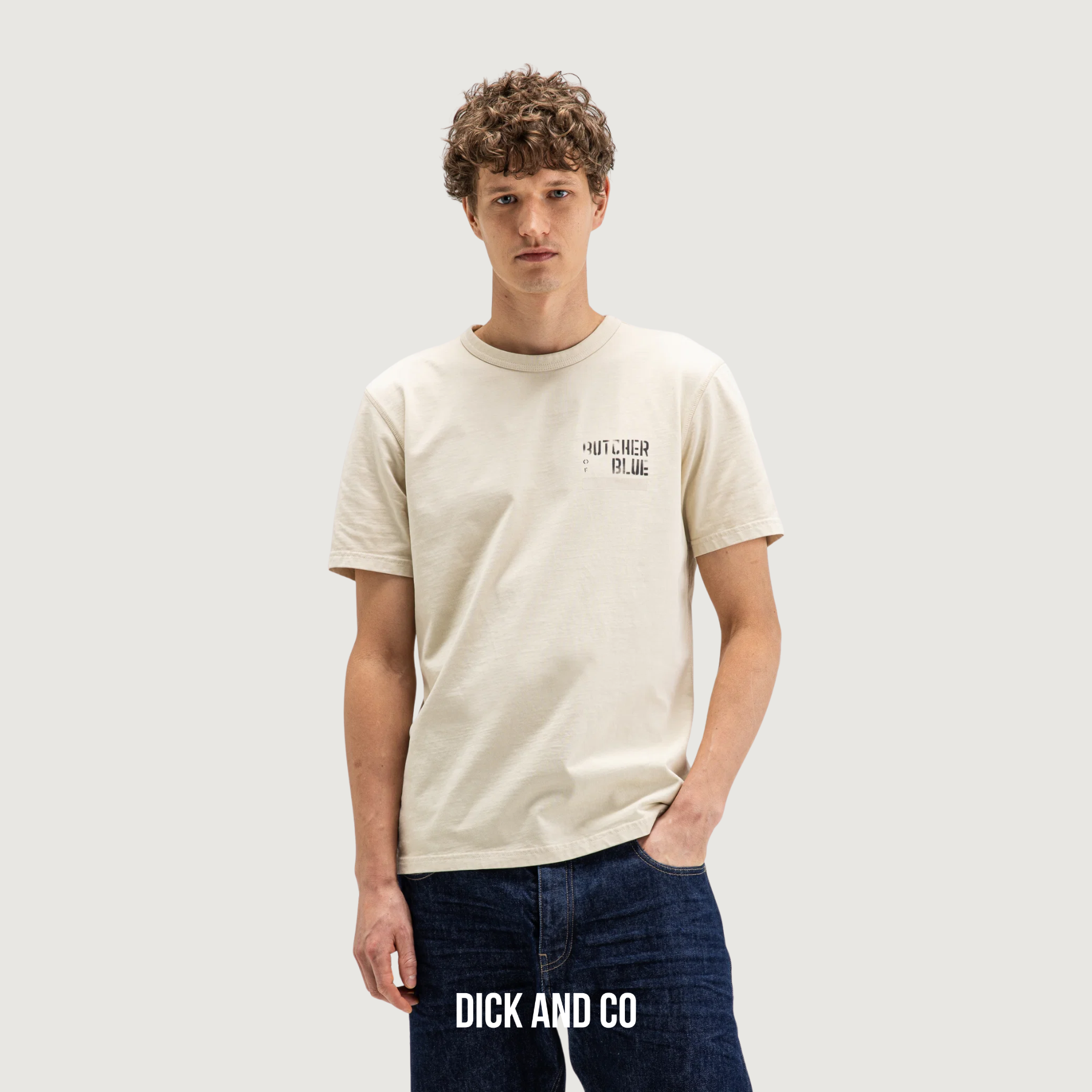 BUTCHER OF BLUE Army Brush Tee t-shirt in de kleur beige (beige grey)