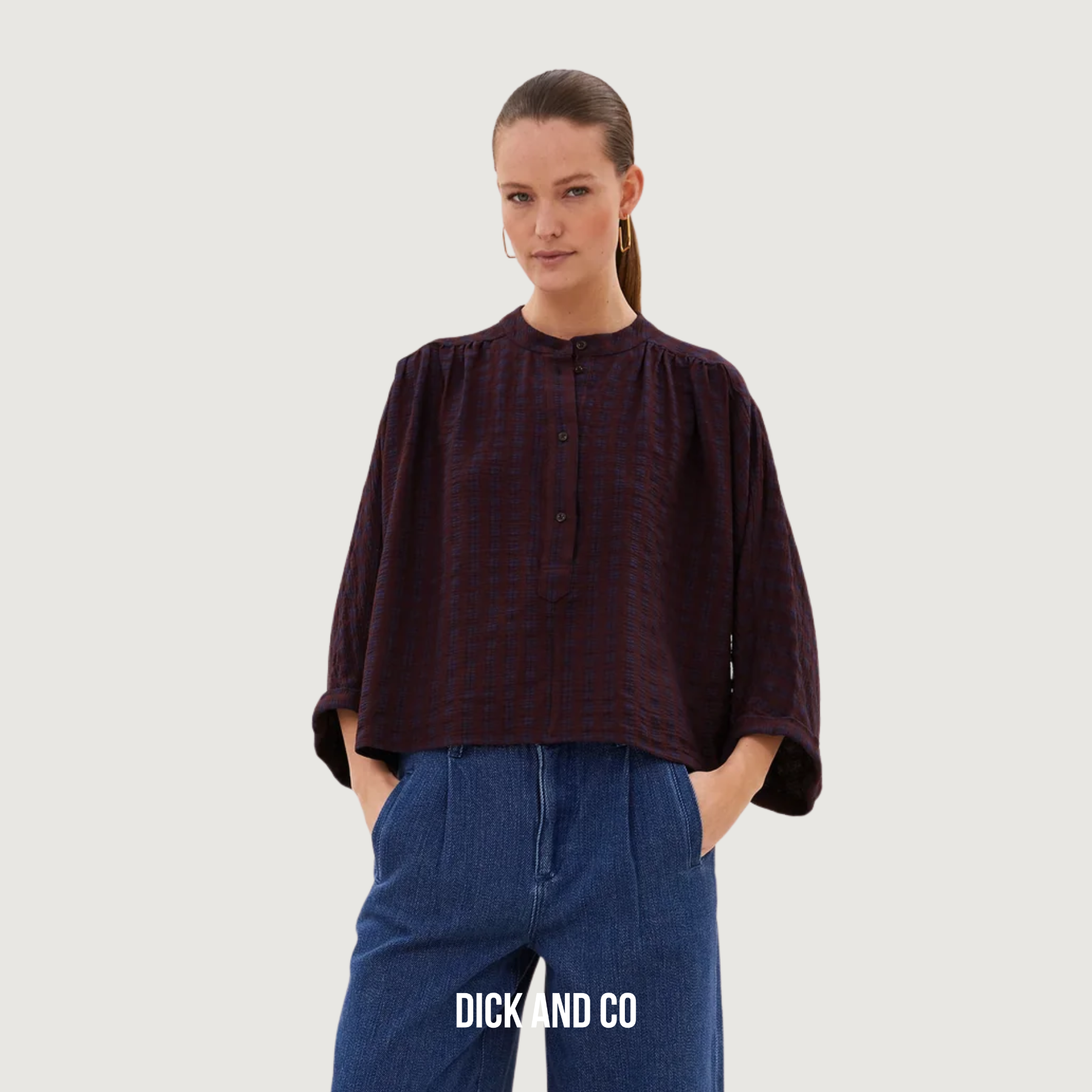 BY-BAR Jess blouse in de kleur paars (wine check)