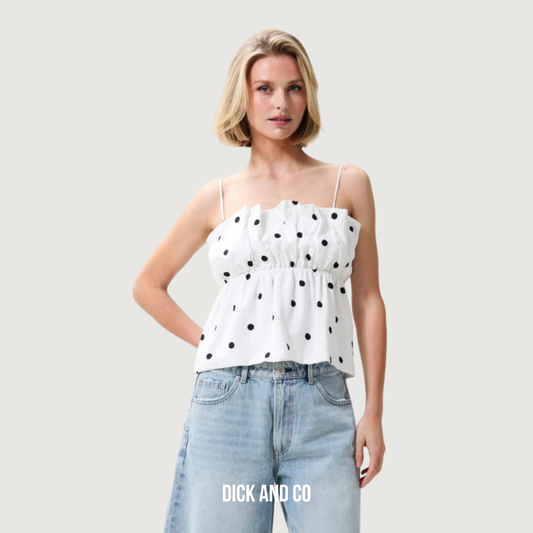 CATWALK JUNKIE Dotted spaghetti top in de kleur wit (off white)