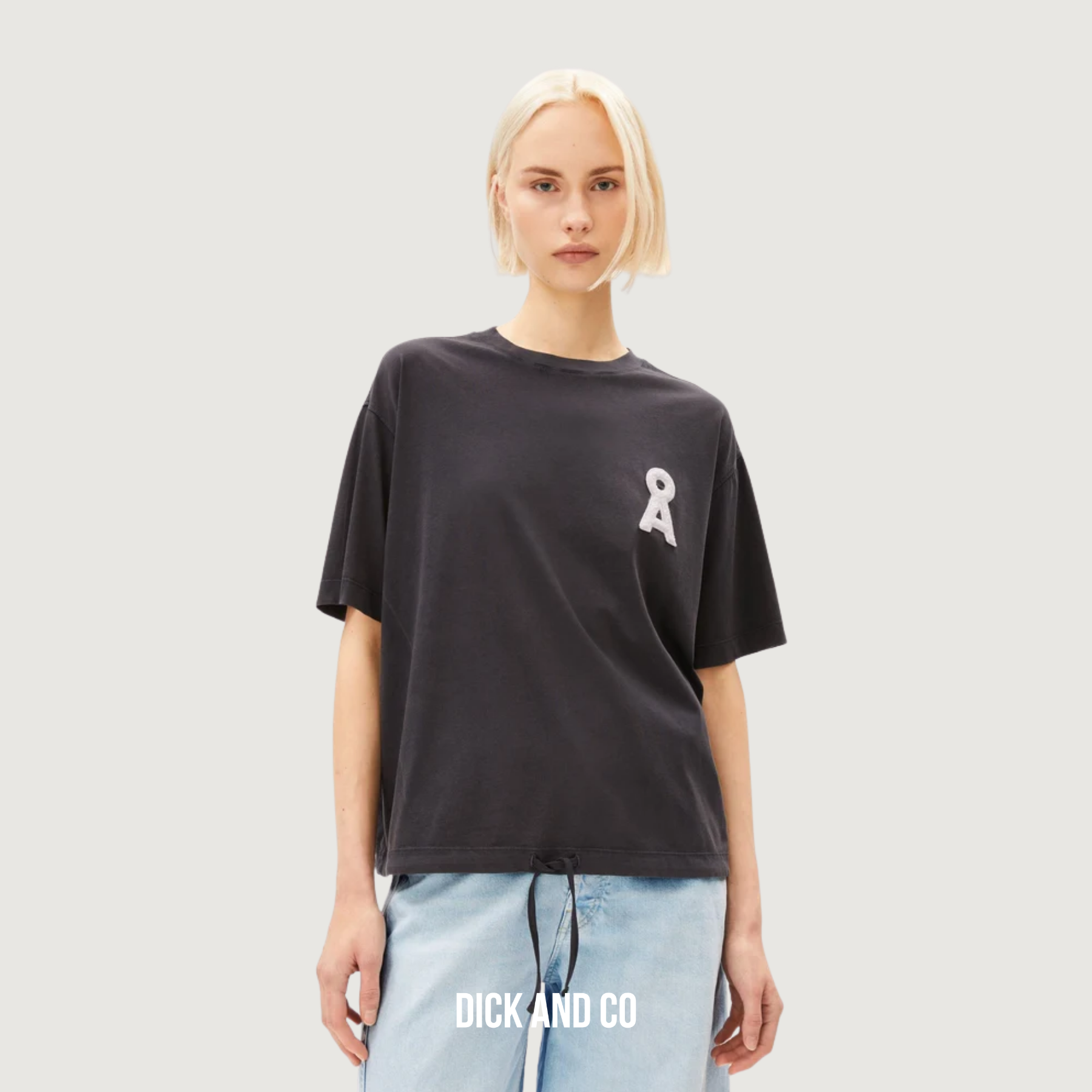 ARMED ANGELS t-shirt Met Trekkoord jersey shirts in de kleur zwart (dark steel)