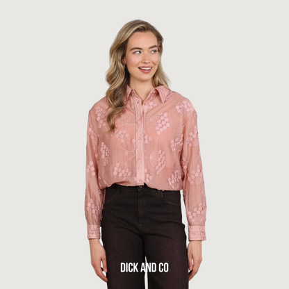 NUKUS Aaliya blouse Flower in de kleur roze (rose)