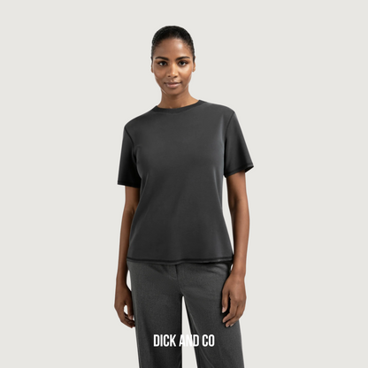 T-shirt met ribkraag (01-109097-509)