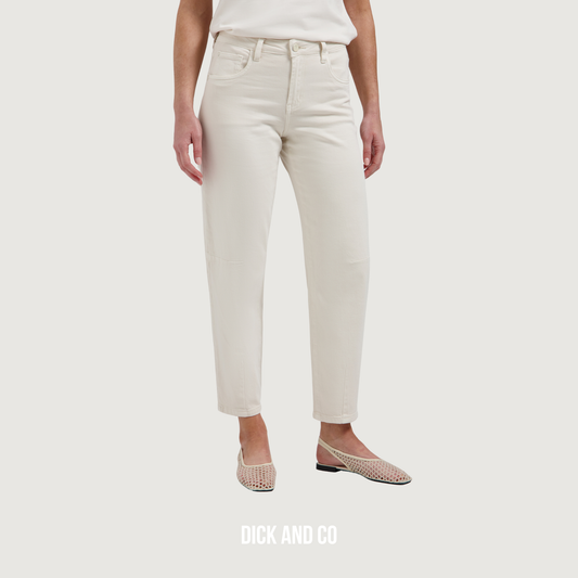FLORÈZ Tess Barrel jeans in de kleur beige (soft white)
