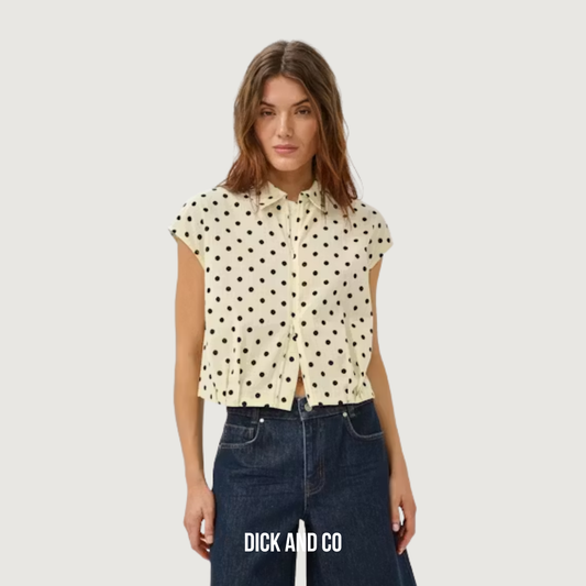 MY ESSENTIAL WARDROBE MWNada overhemd met stippen in de kleur geel (lemon icing w. dots / yellow)