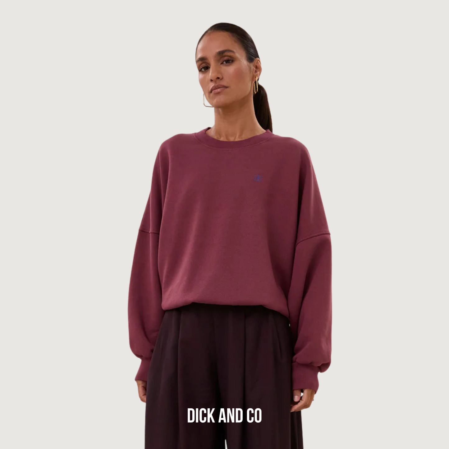 BY-BAR Malyn logo sweater in de kleur paars (burgundy crush)