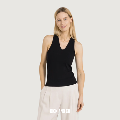 YAYA Singlet met gekruist rugdetail in de kleur zwart (black)