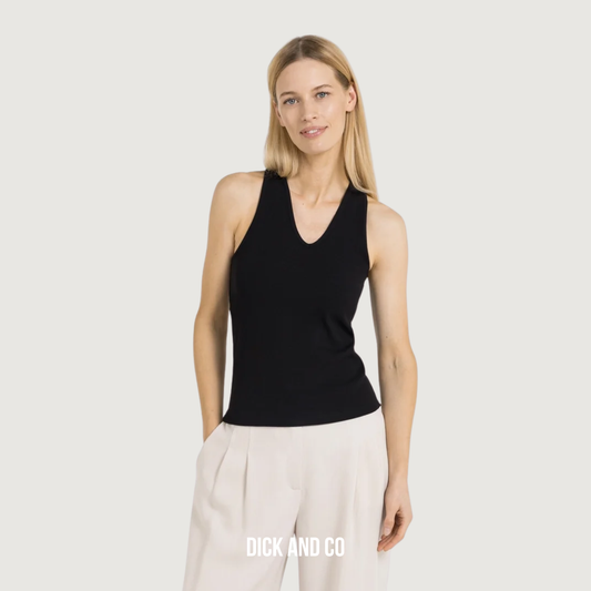 YAYA Singlet met gekruist rugdetail in de kleur zwart (black)