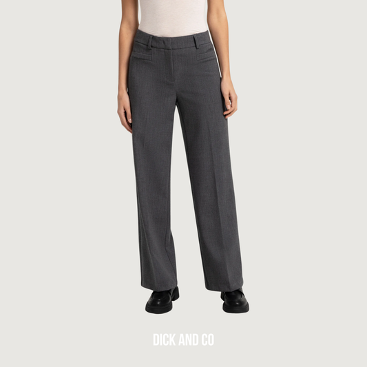 YAYA Geweven pantalon met rechte pijpen in de kleur grijs (anthracite melange)