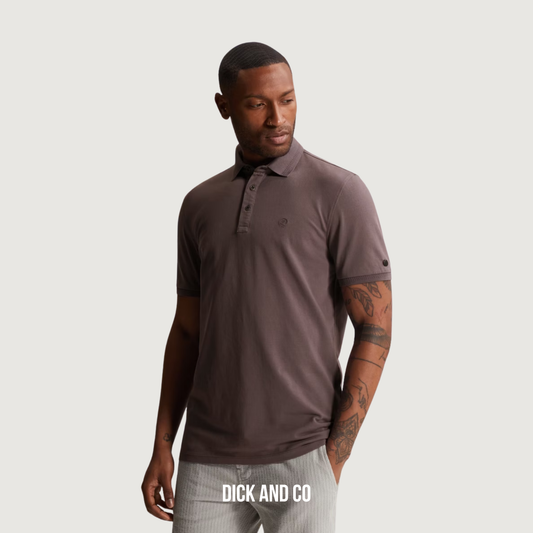 CAST IRON Polo van katoen met stretch in de kleur paars