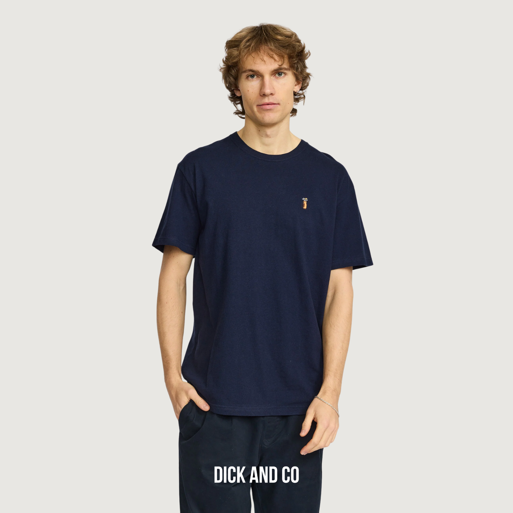 RVLT Application t-shirt in de kleur blauw (navy-melange)