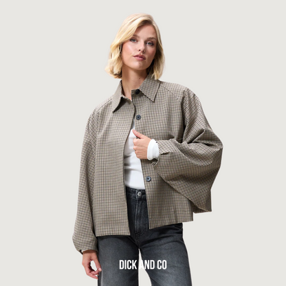 Check cape jacket (2504022410)