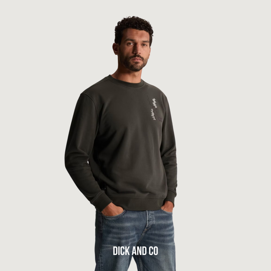 CAST IRON Sweater met back graphic en logo op de borst in de kleur grijs