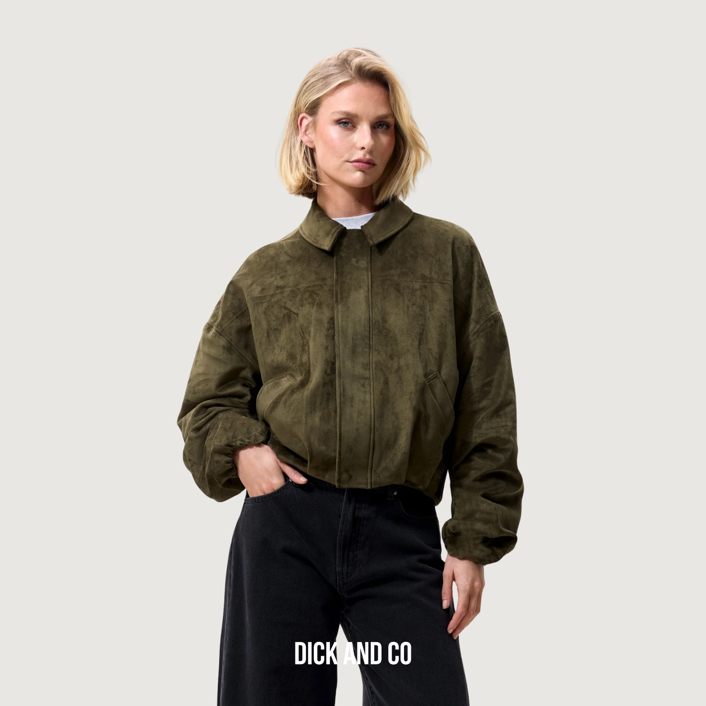 CATWALK JUNKIE Faux suede jacket jas in de kleur groen (mountain view)