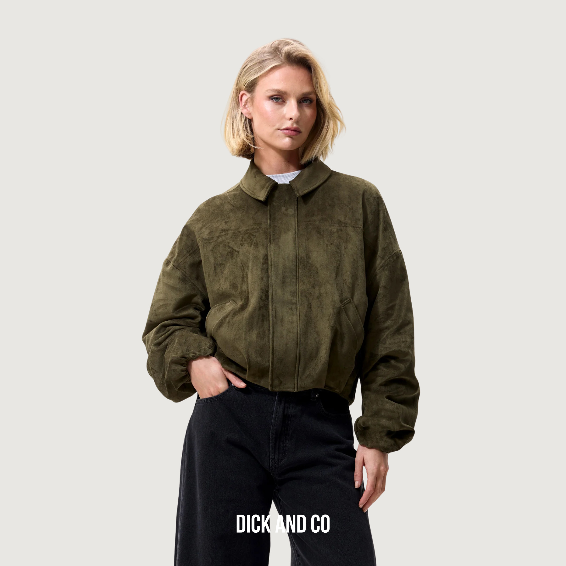 CATWALK JUNKIE Faux suede jacket jas in de kleur groen (mountain view)