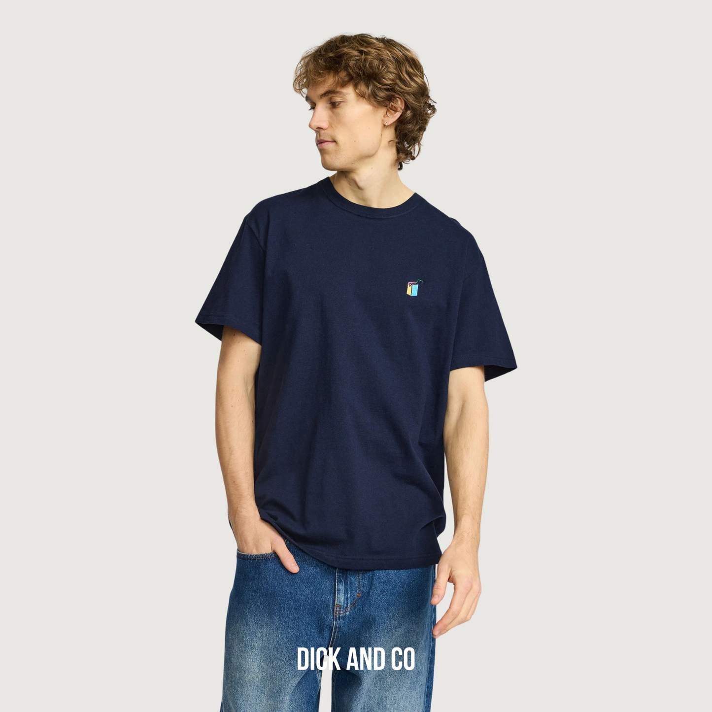 RVLT Application t-shirt in de kleur blauw (navy-melange)