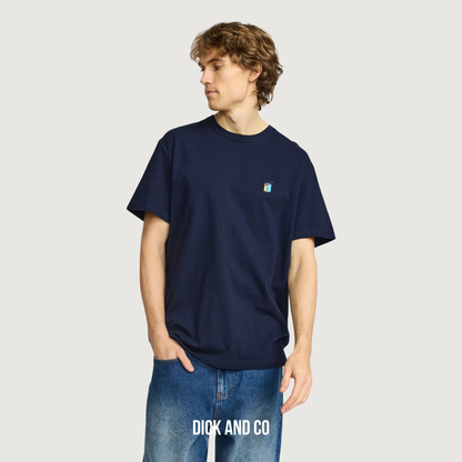 RVLT Application t-shirt in de kleur blauw (navy-melange)