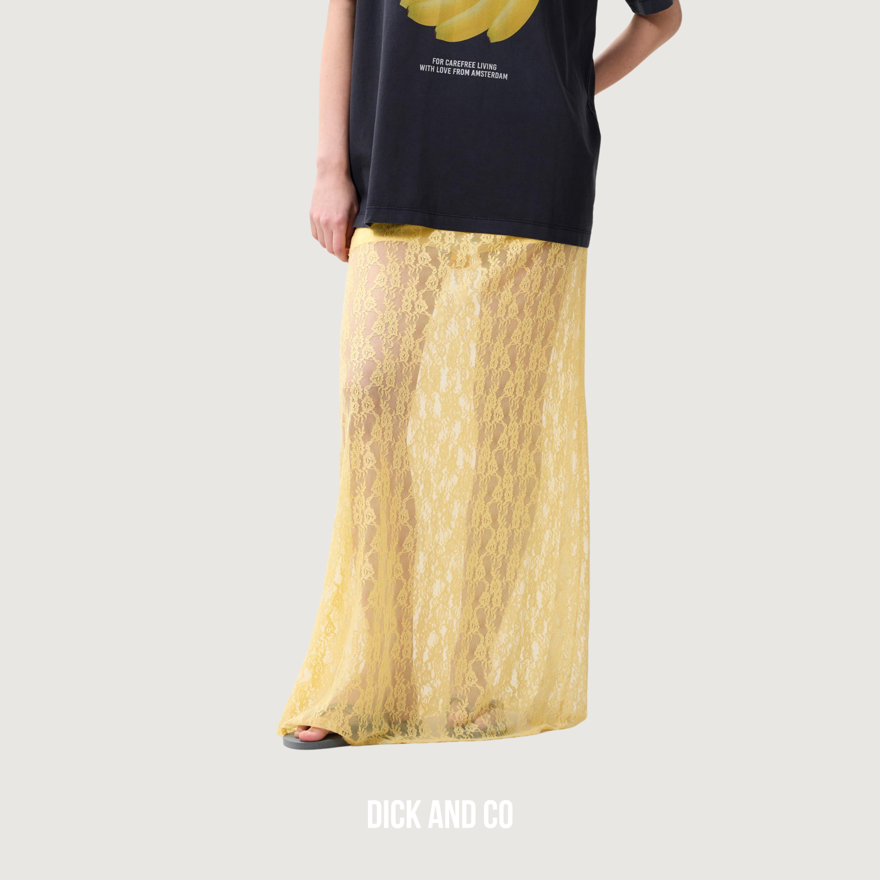 CATWALK JUNKIE Lace skirt rok in de kleur geel (mellow yellow)