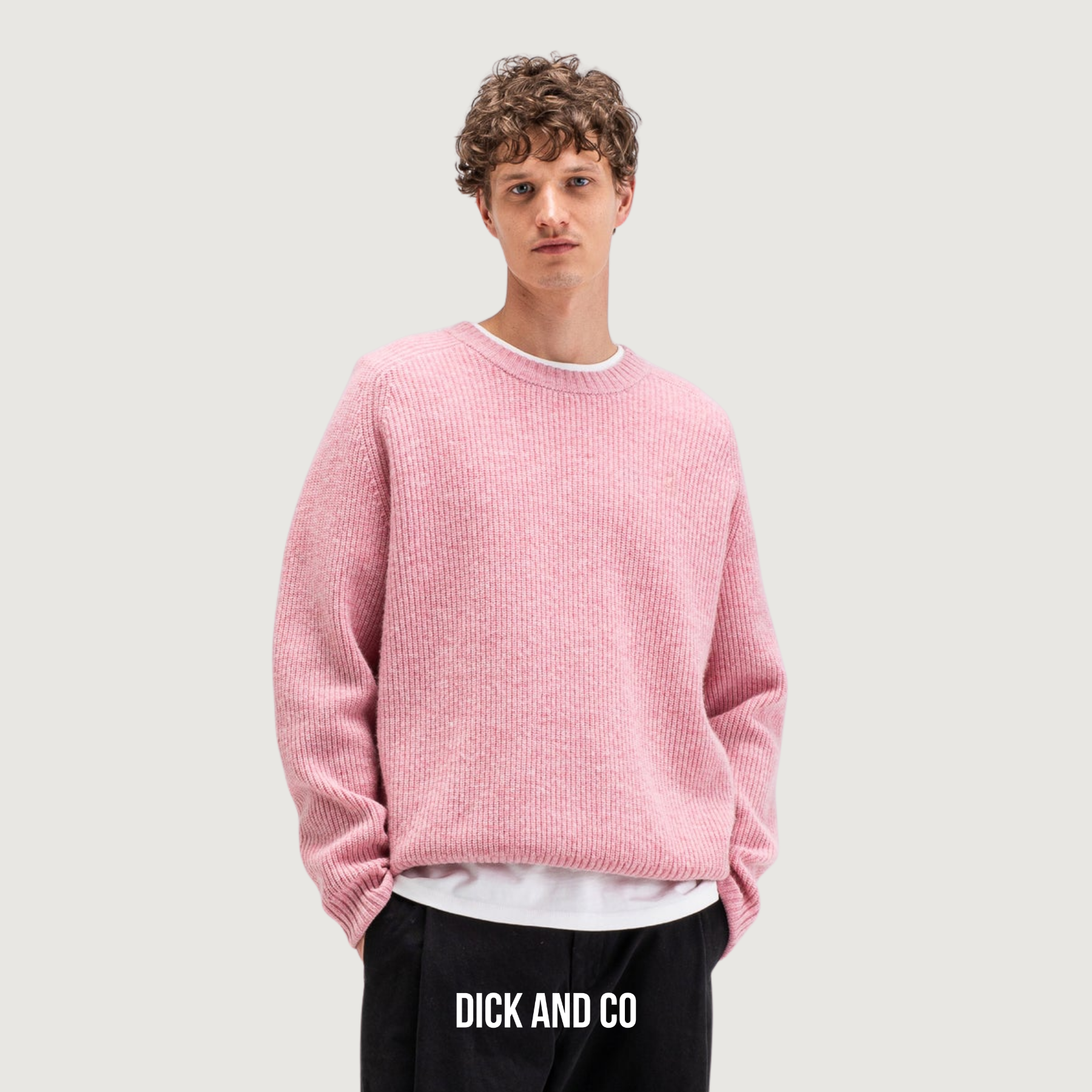 BUTCHER OF BLUE Carter Knit Crew sweater in de kleur roze (flamingo pink)
