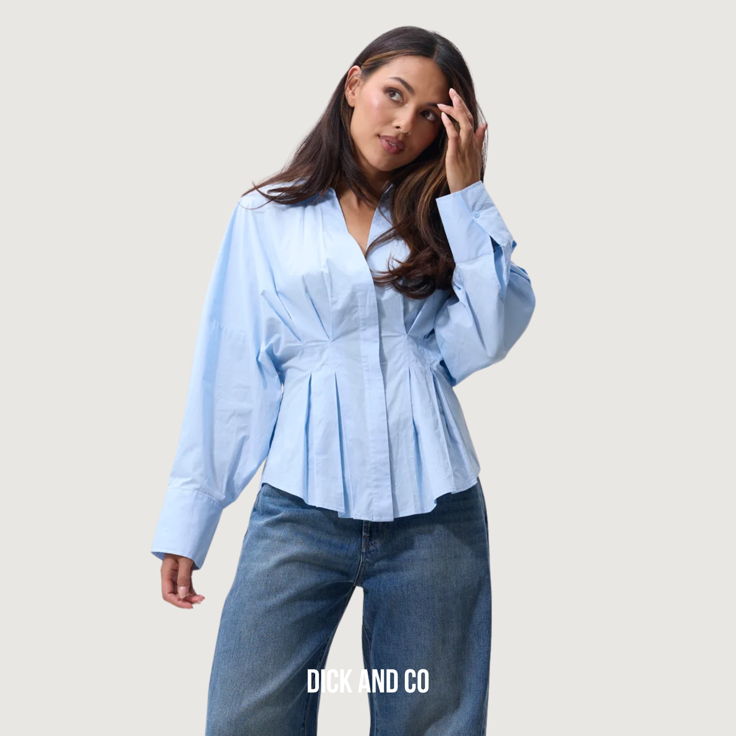 CATWALK JUNKIE Blouse with waist pleats in de kleur blauw (air)