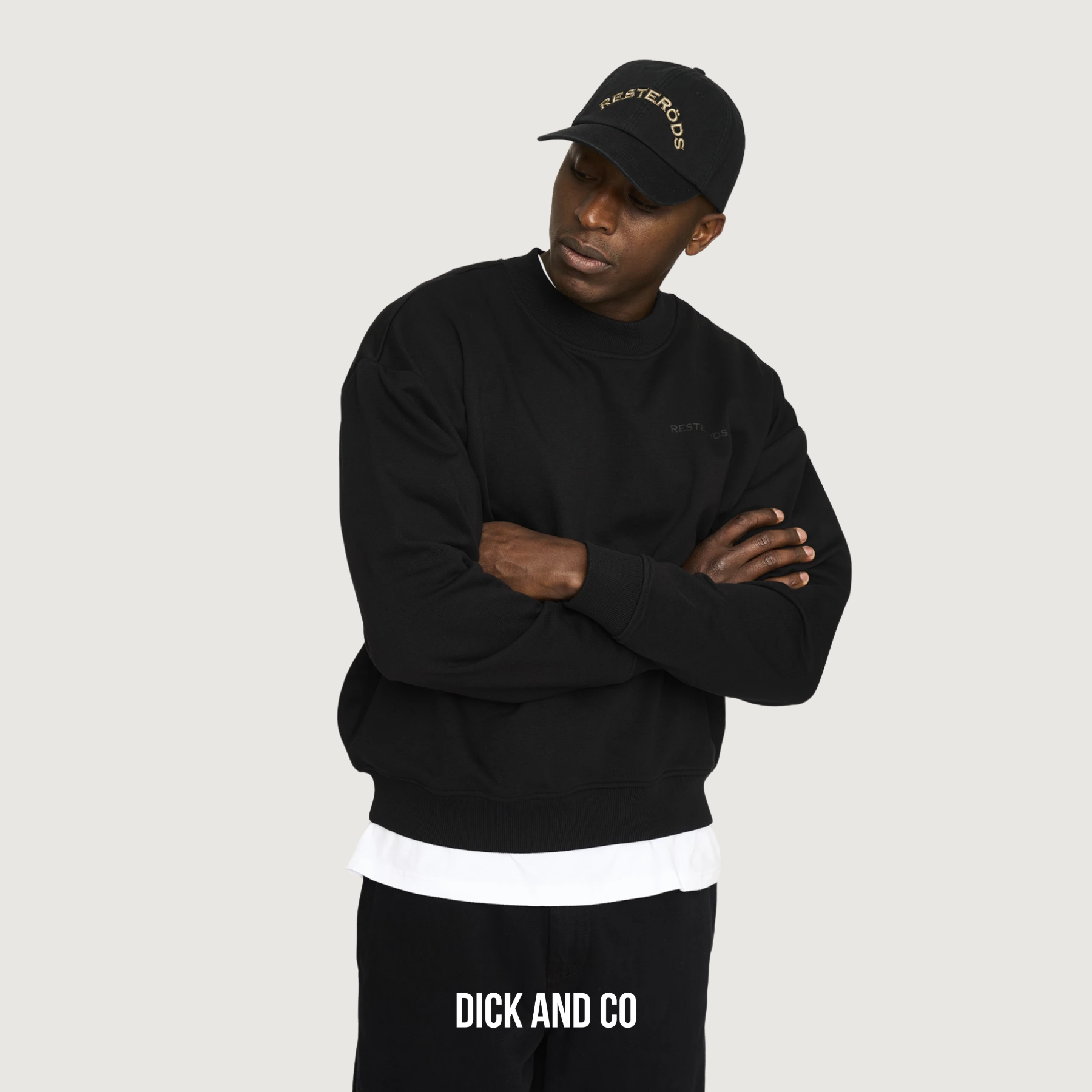 RESTERÖDS Sweater with crew neck Drake in de kleur zwart (black)