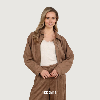 NUKUS Daisey Jacket jas in de kleur bruin (taupe)
