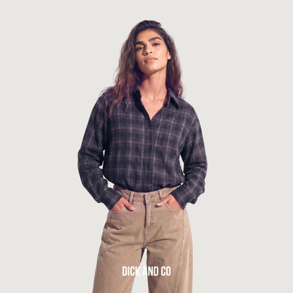 FLORÈZ Demie blouse in de kleur blauw (blue check)