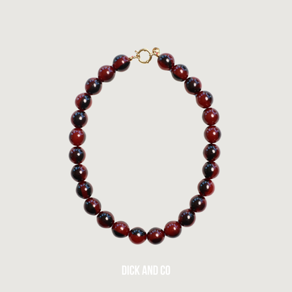 Wilma Burgundy Marble Necklace