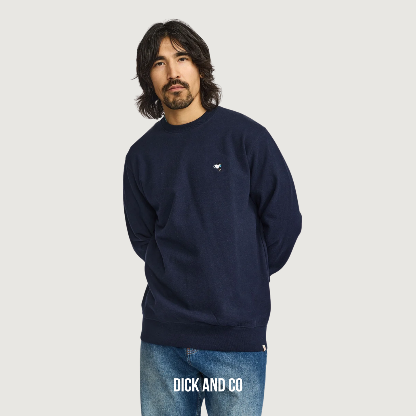 RVLT Application sweater in de kleur blauw (navy-melange)